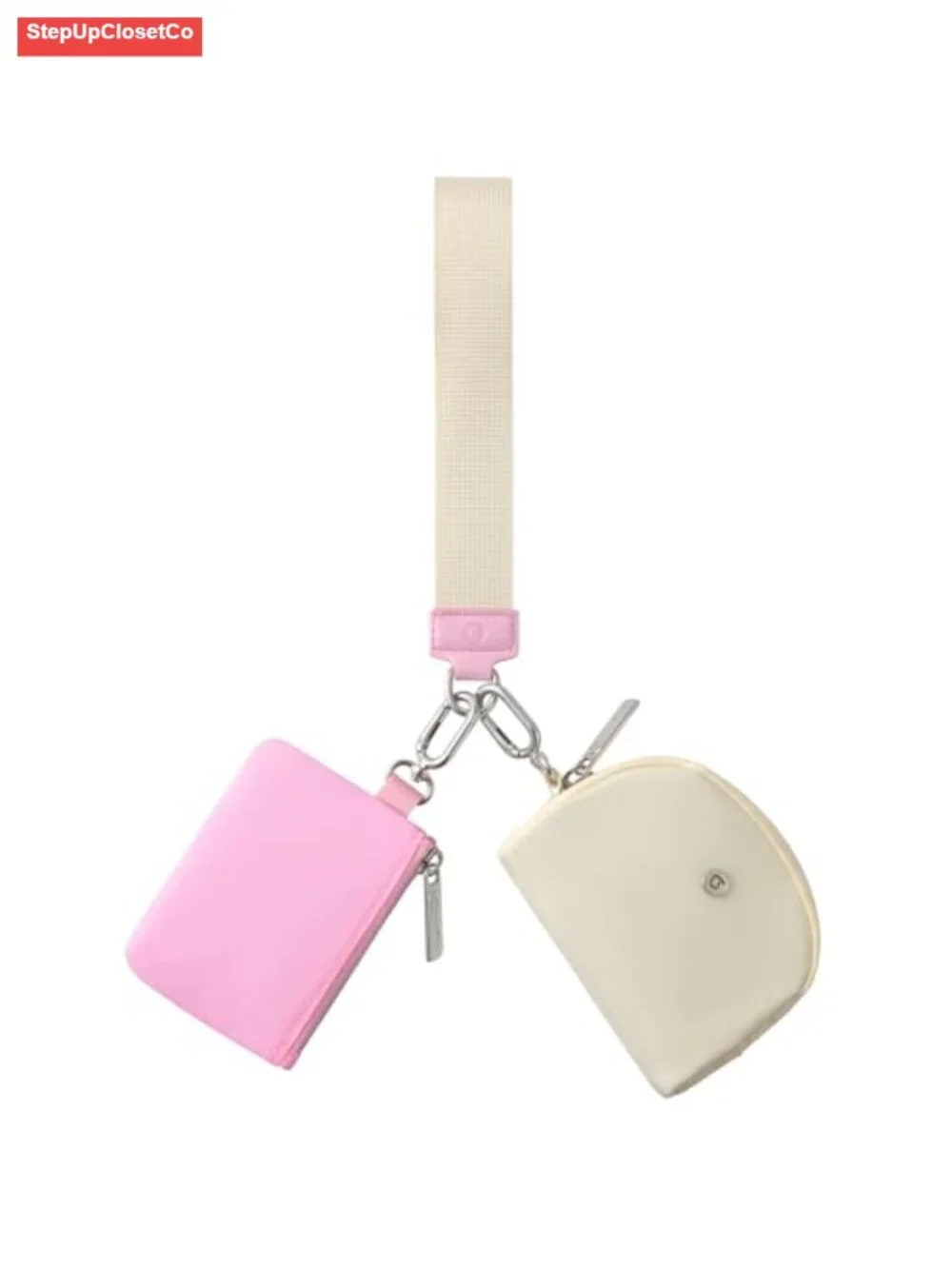 Detachable Dual Pouch Wristlet Wallet RFID Blocking Nylon